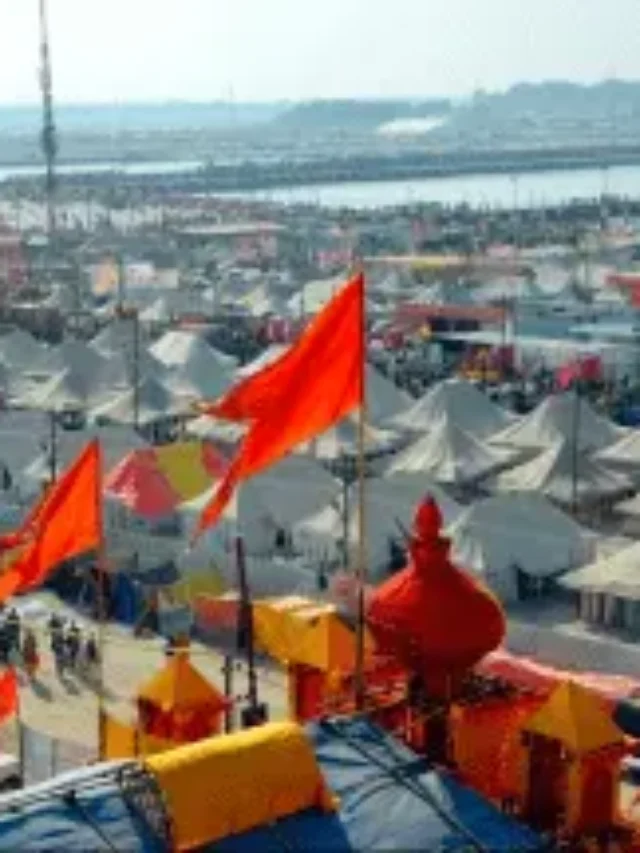 Tents near triveni sangam prayagraj